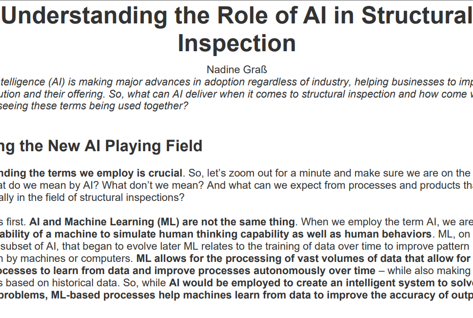 Understanding the Role of AI in Structural  Inspection